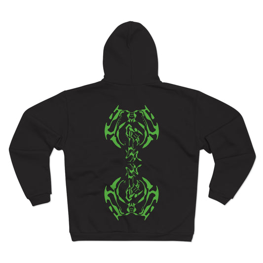 Tribal Green Symmetry Zip Hoodie