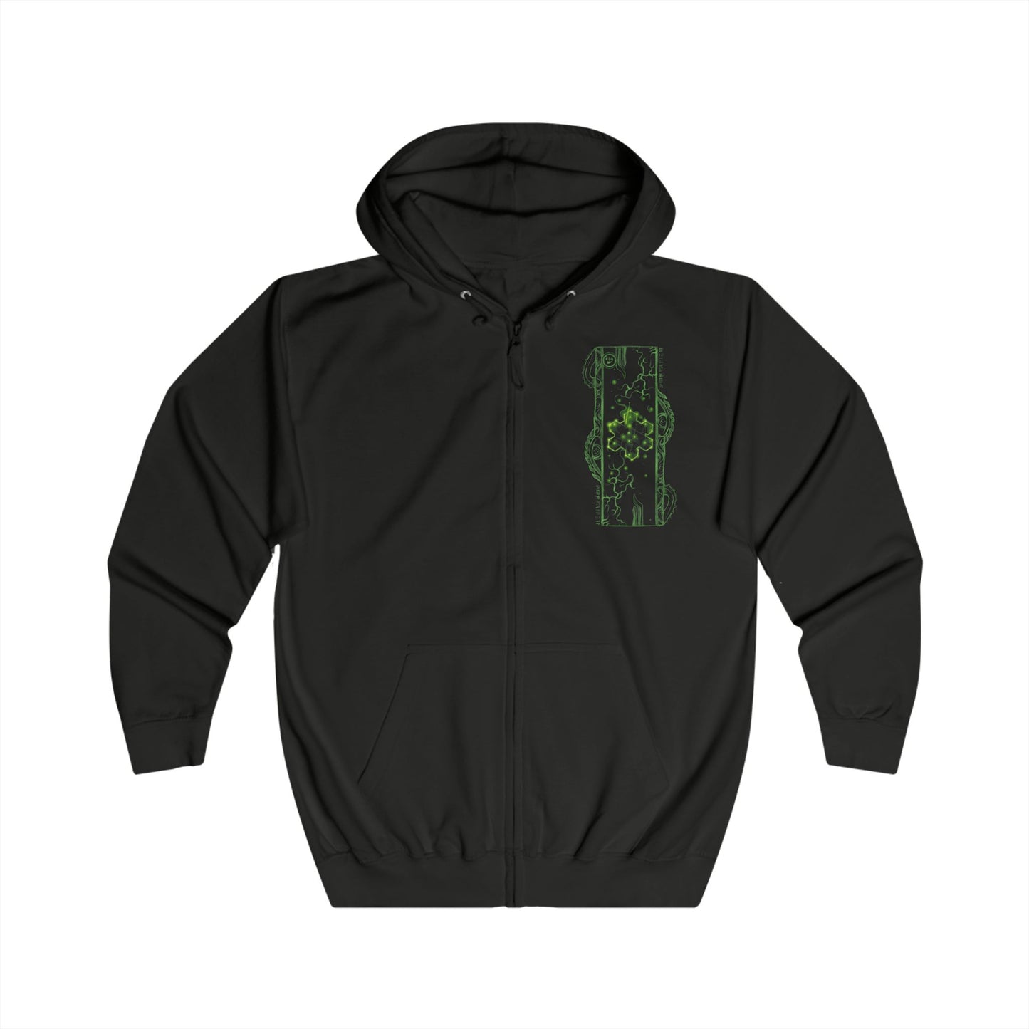 Green Floral Spirit Zip Hoodie