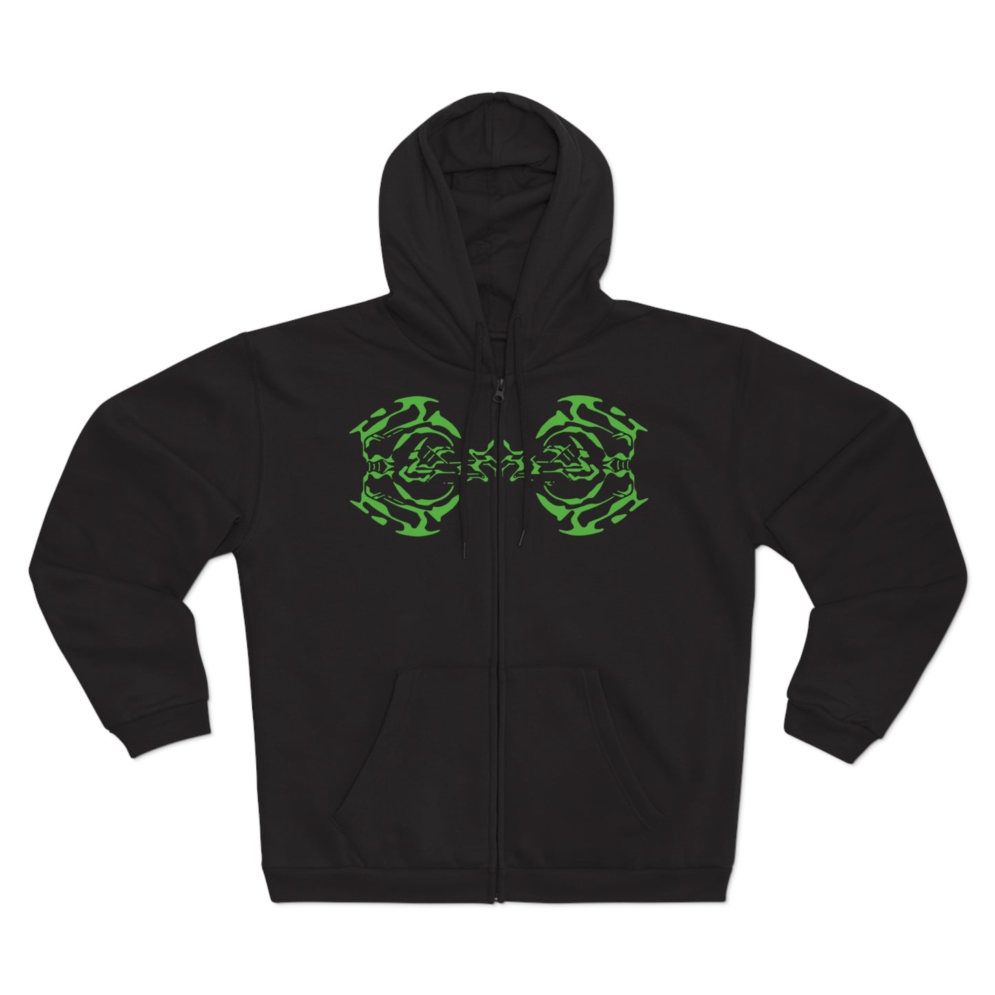 Tribal Green Symmetry Zip Hoodie