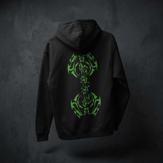 Tribal Green Symmetry Zip Hoodie